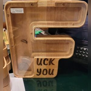 F - uck You Money piggy bank custom handmade NEW funny Novelty wood Gift